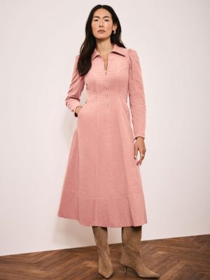 Blush Midi Corduroy Dress