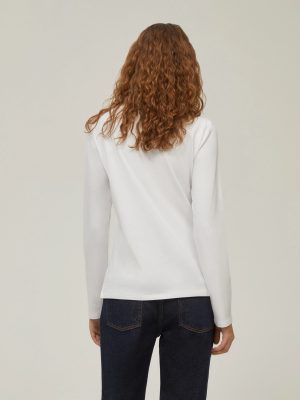 Rhinestone Cotton T-Shirt - White