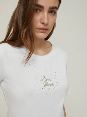 Laminated-Print T-Shirt - Ivory