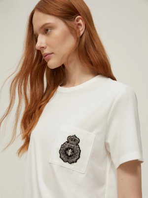 Embroidered Emblem T-Shirt - White