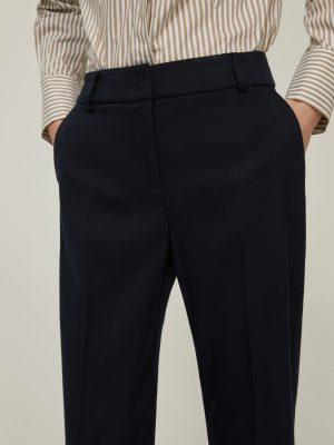 Wide-Fit Knit Trousers - Dark Gray