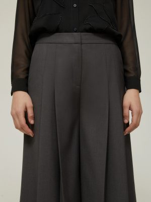 Drill Barrel-Leg Trousers - Ivory