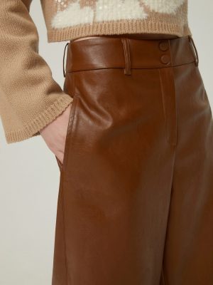 Straight-Fit Velvet Trousers - Ivory