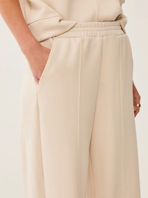 Wide-Fit Double-Woven Cotton Trousers - Mud