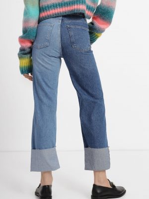 Women's Two-Tone Cropped Jeans