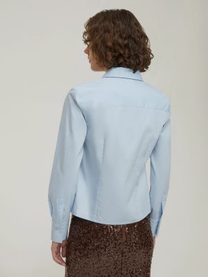 Slim-Fit Poplin Shirt - Light Blue