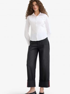 Relax Fit High Waist Straight Leg Jeans