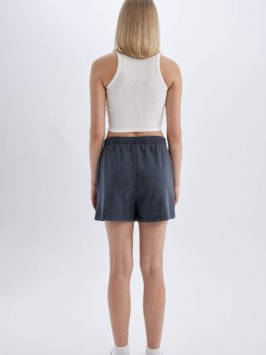 Straight Leg Thick Fabric Shorts - Anthracite