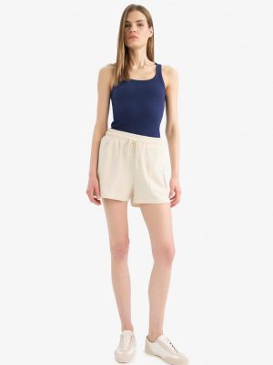 Regular Fit Flexible Waist Bermuda Shorts - Ecru