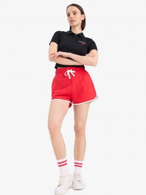 Regular Fit Thick Sweatshirt Fabric Shorts - Red