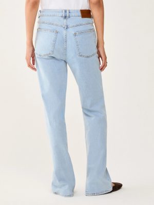 Sky Blue Sculptural Bootcut Jeans