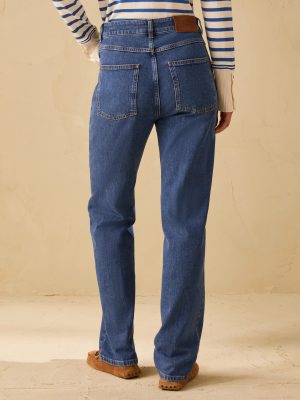 Indigo Tapered Regular-Cut Jeans