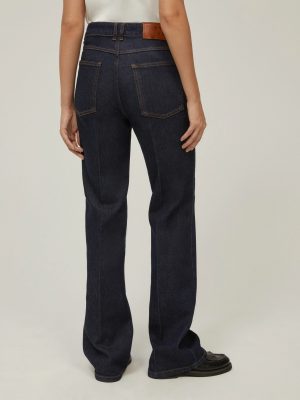 Midnight Azure Pleated Flare Jeans