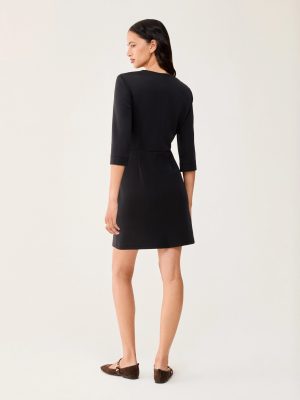 Midnight Modal Pleat-Front Slim Dress