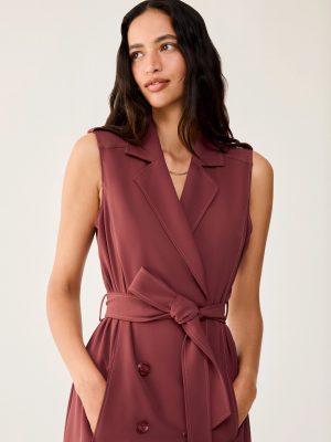 Peony Double-Breasted Trench-Style Dress