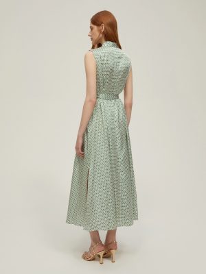 Elysian Garden Reverse-Pleat Satin Dress