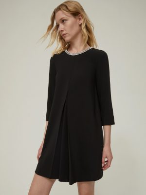 Midnight Rhinestone Cady Tunic Dress