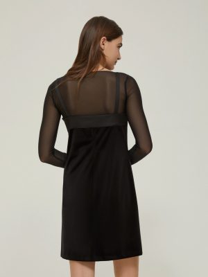 Midnight Velvet & Satin Slip Dress