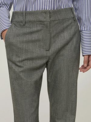 Sage Brushed Mottled Wide-Leg Trousers