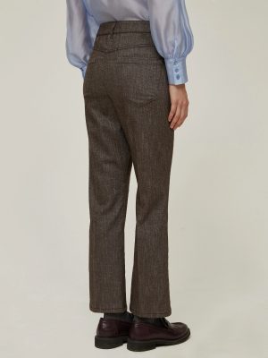 Pristine Ivory Recycled Flare Trousers