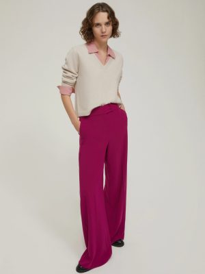 Pristine Ivory Cady Wide-Leg Trousers