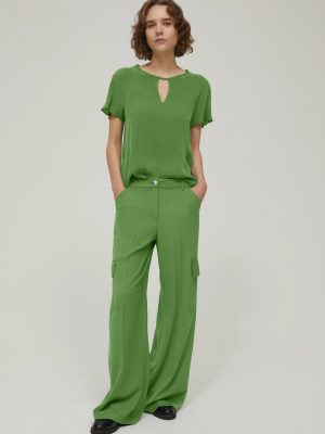 Midnight Navy Cotton Drill Relaxed Trousers