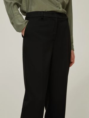 Forest Green Twill Utility Straight Trousers