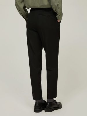Forest Green Twill Utility Straight Trousers