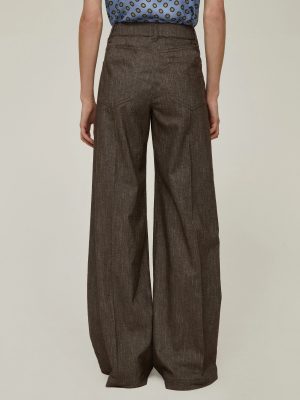 Ochre Radiance Satin Skimming Trousers