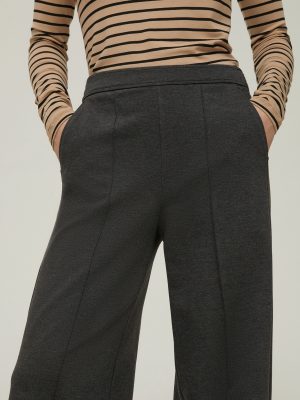 Earthy Mud Slim Flare Ankle Trousers