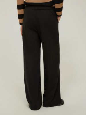 Steel Grey Milano-Knit Ribbed Trousers