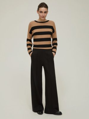 Steel Grey Milano-Knit Ribbed Trousers
