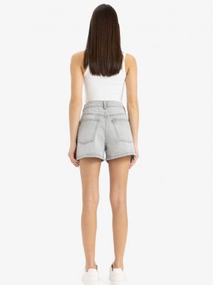 Slate Shadow High-Waist Denim Shorts