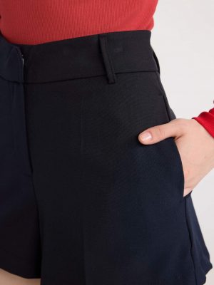 Midnight Navy Tailored Short-Leg Shorts
