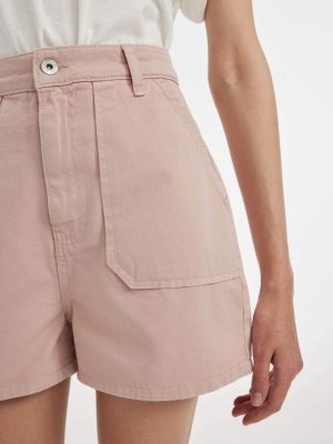 Petal Rose High-Waist Gabardine Shorts