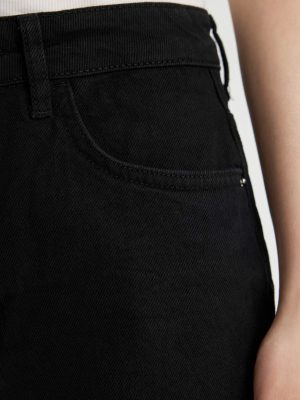 Midnight Onyx High-Waist Denim Shorts