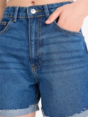 Midnight Indigo High-Waist Crop Denim Shorts