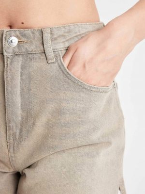 Slate Shadow Architectural Denim Shorts