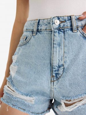 Sky Mist High-Waist Crop Denim Shorts