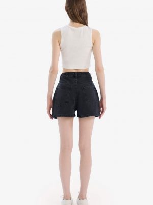 Midnight Onyx Architectural Denim Shorts