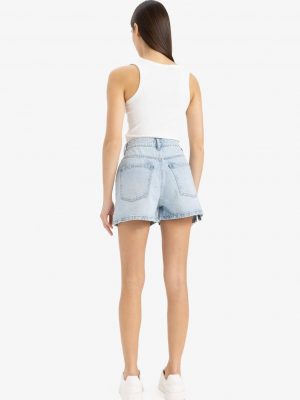 Sky Mist High-Waist Denim Shorts