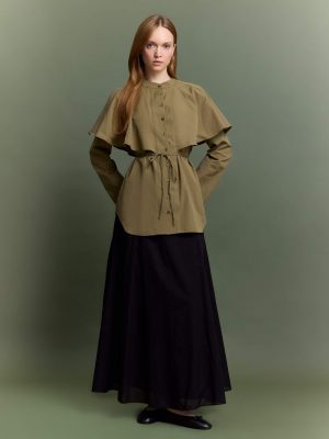 Midnight Onyx A-Cut Voile Maxi Skirt