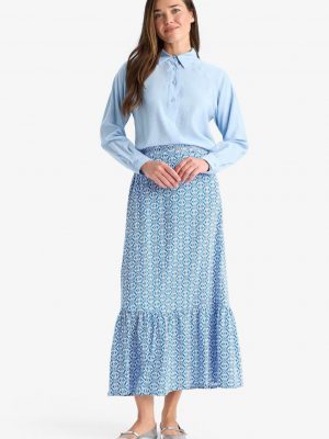 Azure Horizon Architectural Maxi Skirt