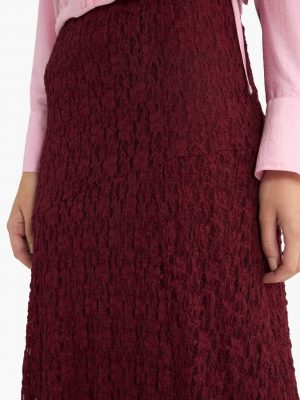 Bordeaux Noir Artisanal Lace Maxi Skirt