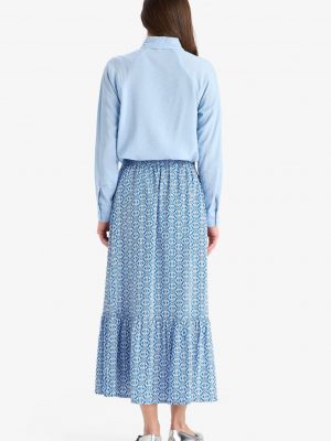 Azure Horizon Architectural Maxi Skirt