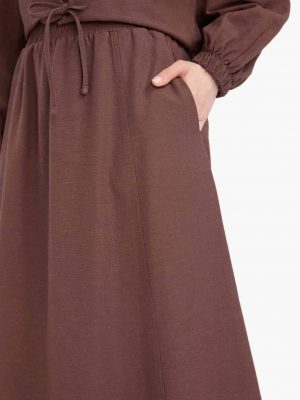 Chestnut Terra A-Line Blend Maxi Skirt