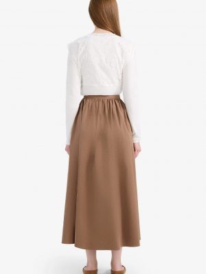 Sepia Poplin Architectural Maxi Skirt