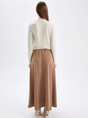 Camel Scuba Architectural Basic Maxi Skirt