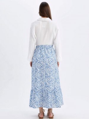Artisanal Blossom Printed Voile Maxi Skirt