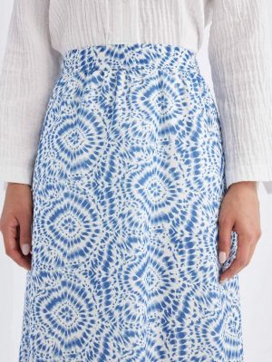 Artisanal Blossom Printed Voile Maxi Skirt